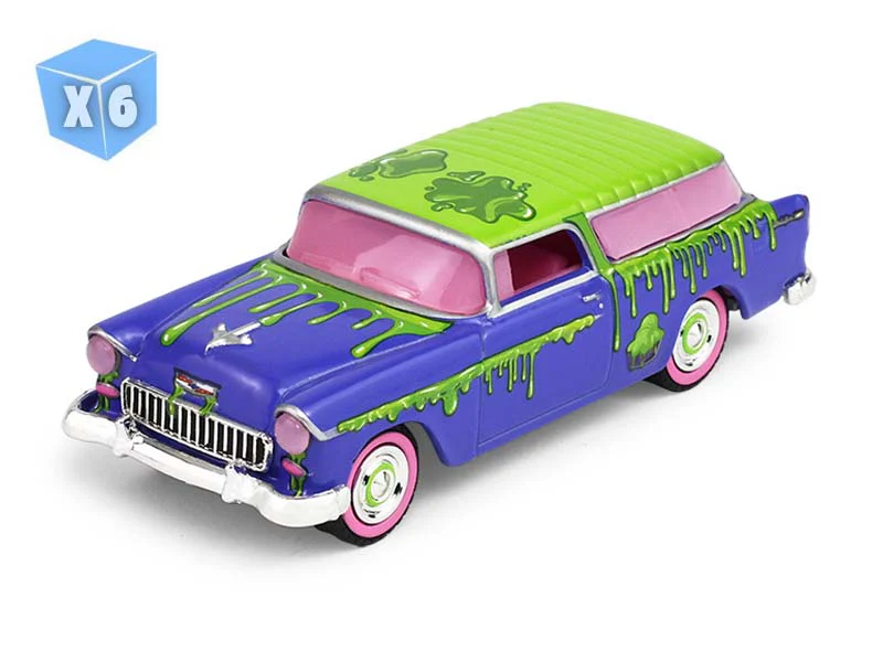PRE-ORDER - 6 PACK 1955 Chevrolet Nomad - Leaky Lindsay (Garbage Pail Kids Series 9 - 40th Anniversary) Diecast 1:64 Scale Model - Greenlight 54130C