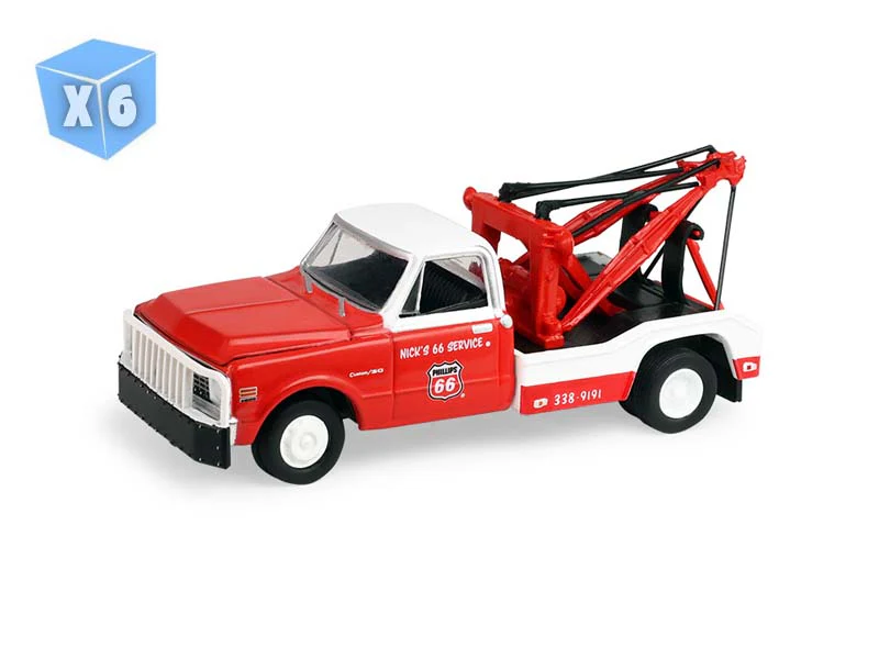 PRE-ORDER - 6 PACK 1971 Chevrolet C-30 Dually Wrecker - Phillips 66 (Dually Drivers Series 17) Diecast 1:64 Scale Model - Greenlight 46170A