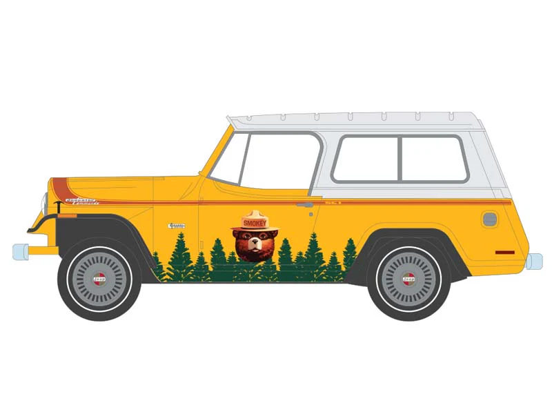 PRE-ORDER - 6 PACK 1971 Jeep Jeepster Commando - Trees Are Wonderful Friends (Smokey Bear Series 5) Diecast 1:64 Scale Model - Greenlight 38090C - Image 2