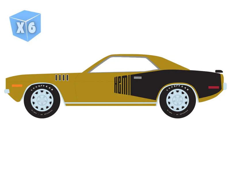 PRE-ORDER - 6 PACK 1971 Plymouth Hemi ‘Cuda (Anniversary Collection Series 18 – America 250 Edition) Diecast 1:64 Scale Model - Greenlight 28180D - Image 8
