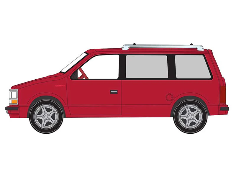 PRE-ORDER - 6 PACK 1989 Dodge Caravan Turbo - Red Flash Red-Custom Order Diecast 1:64 Scale Model - Auto World AWSP206A - Image 2