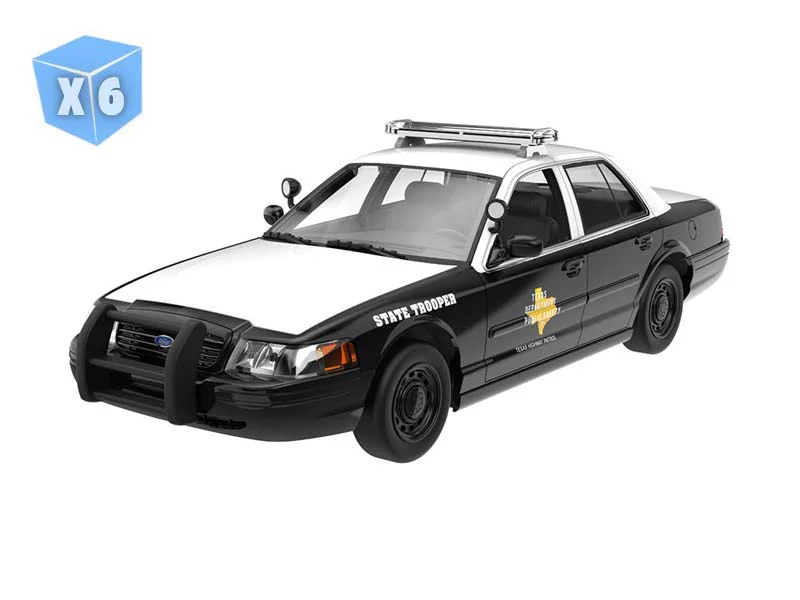 PRE-ORDER - 6 PACK 2003 Ford Crown Victoria – Texas Highway Patrol (Hot Pursuit) Diecast 1:24 Scale Model - Greenlight 1131001