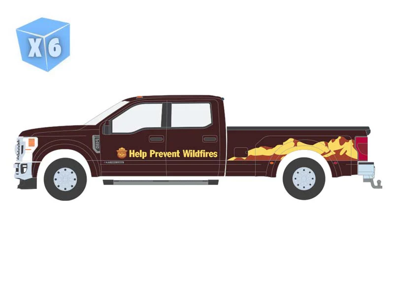 PRE-ORDER - 6 PACK 2022 Ford Super Duty F-450 - Help Prevent Wild Fires (Smokey Bear Series 5) Diecast 1:64 Scale Model - Greenlight 38090E