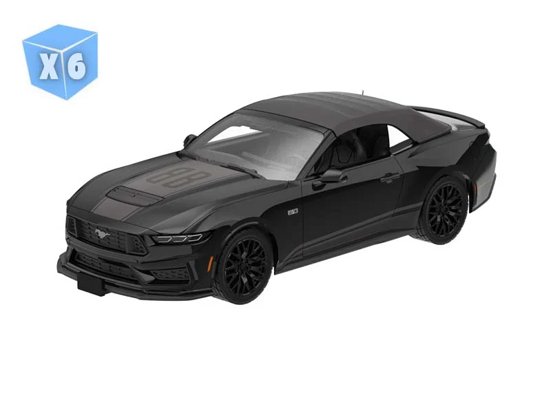 PRE-ORDER - 6 PACK 2024 Ford Mustang GT Convertible (Black Bandit Series 31) Diecast 1:64 Scale Model - Greenlight 28190B