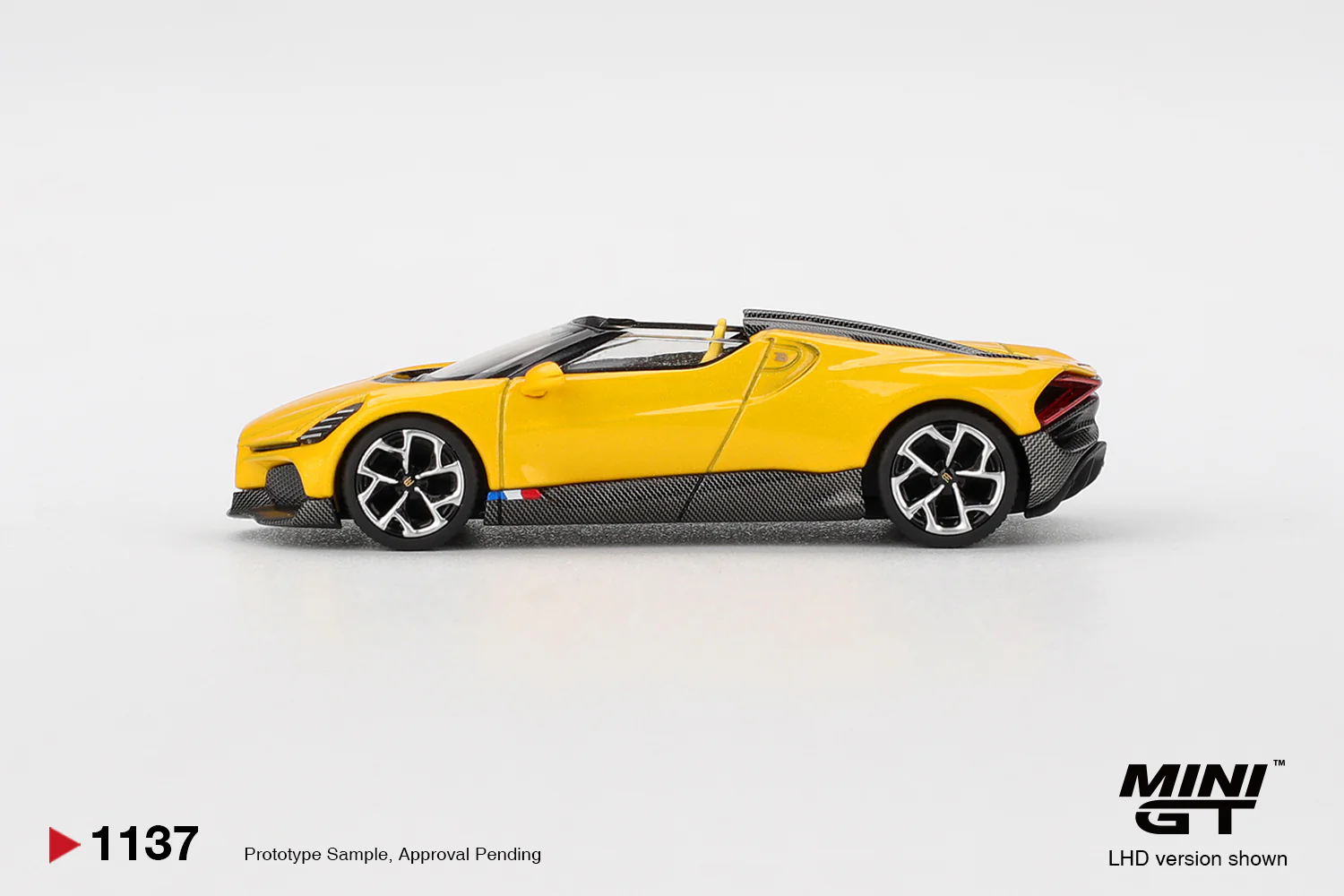 PRE-ORDER Bugatti W16 – Mistral Yellow (Mini GT) Diecast 1:64 Scale Model - TSM MGT01137 - Image 2