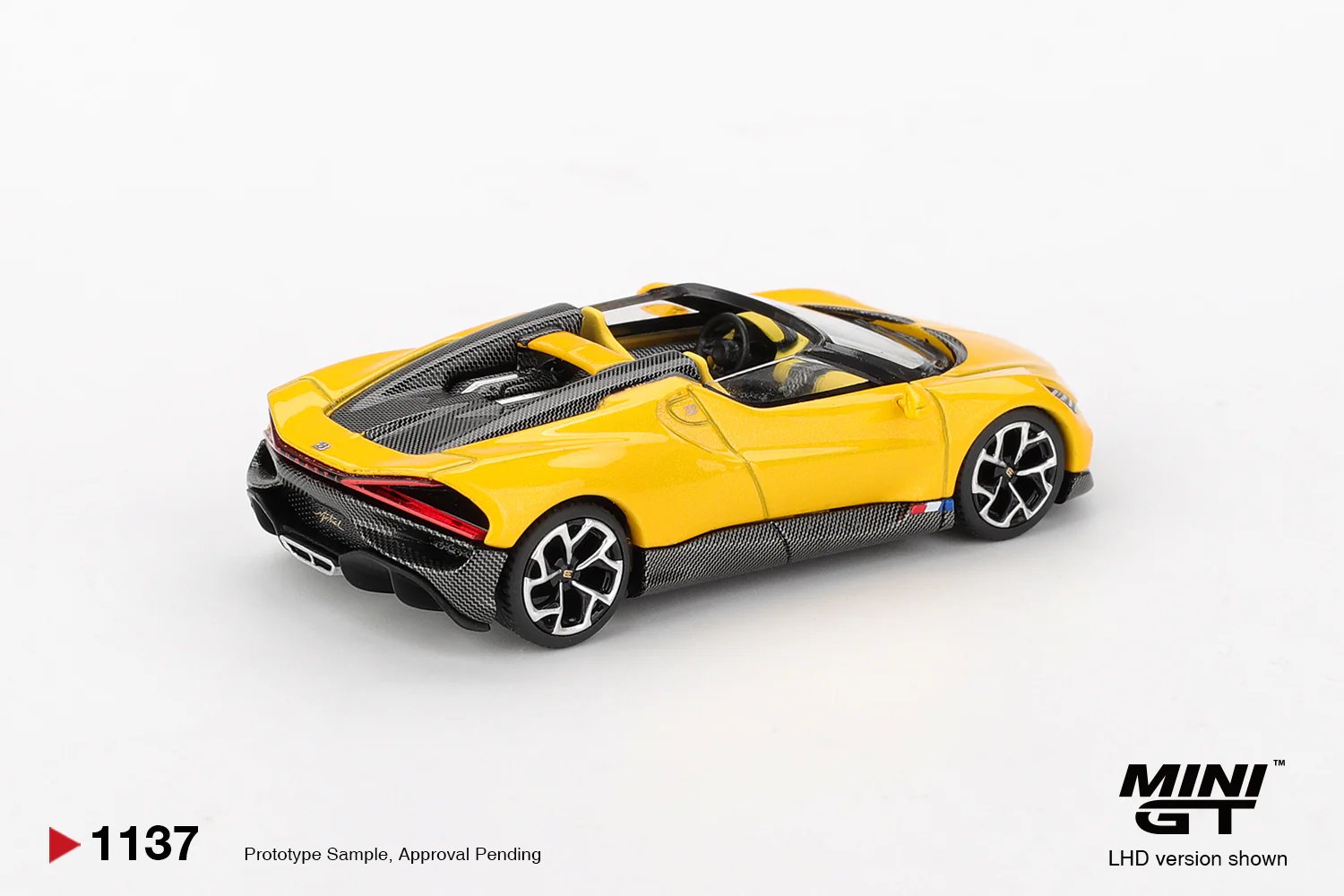 PRE-ORDER Bugatti W16 – Mistral Yellow (Mini GT) Diecast 1:64 Scale Model - TSM MGT01137 - Image 3