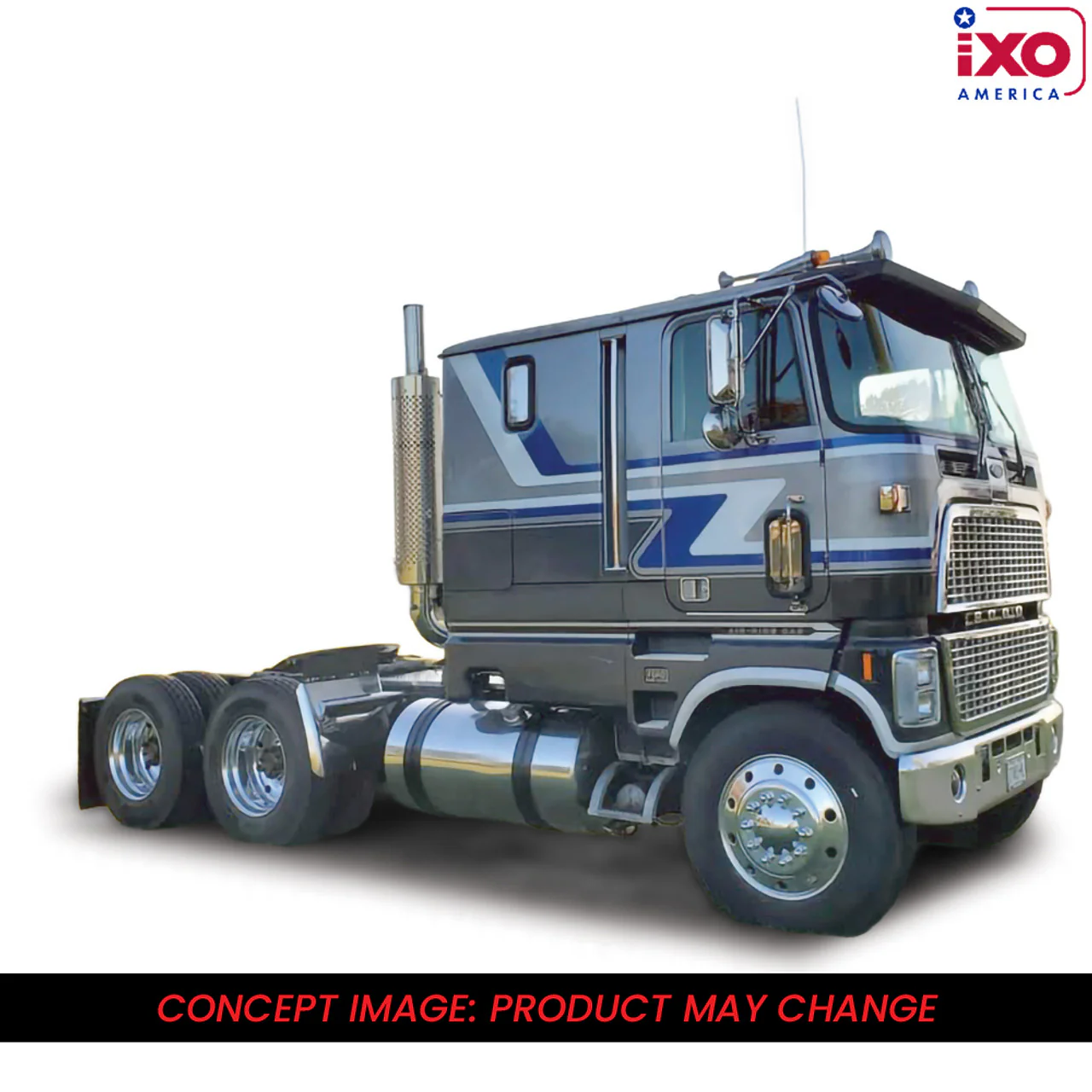 PRE-ORDER Ford COE 9000 - Blue and Silver Diecast 1:64 Scale Model - IXO America U64TR020 - Image 2