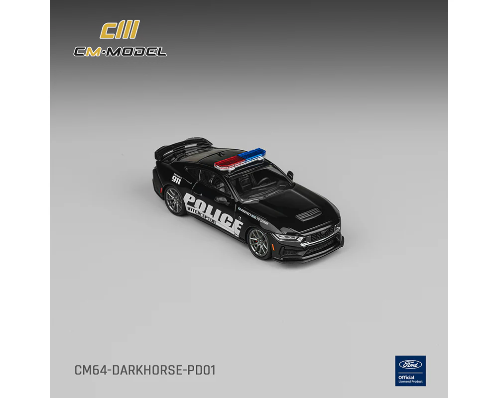 PRE-ORDER Ford Mustang Dark Horse Police Diecast 1:64 Scale Model - CM Model CM64-DARKHORSE-PD01 - Image 4