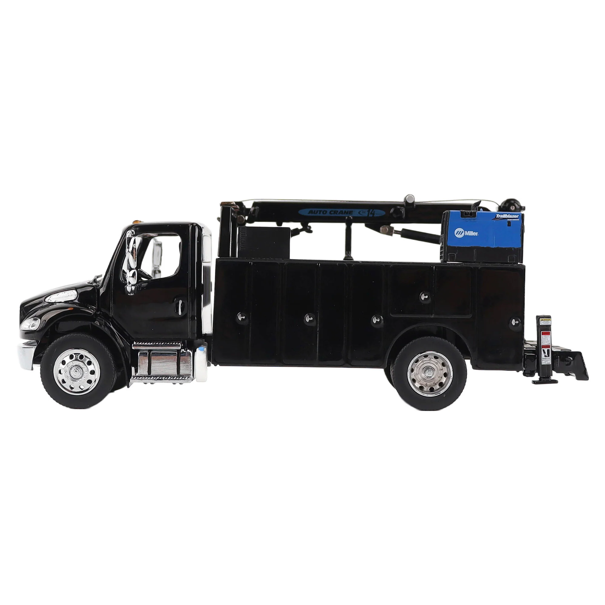 PRE-ORDER Freightliner M2-106 Auto-Crane Titan85-Body HC14-Crane Work Truck w/ AC40 Compressor and Miller Trailblazer Welder Black Diecast 1:50 Scale Model - Diecast Master 71215 - Image 2