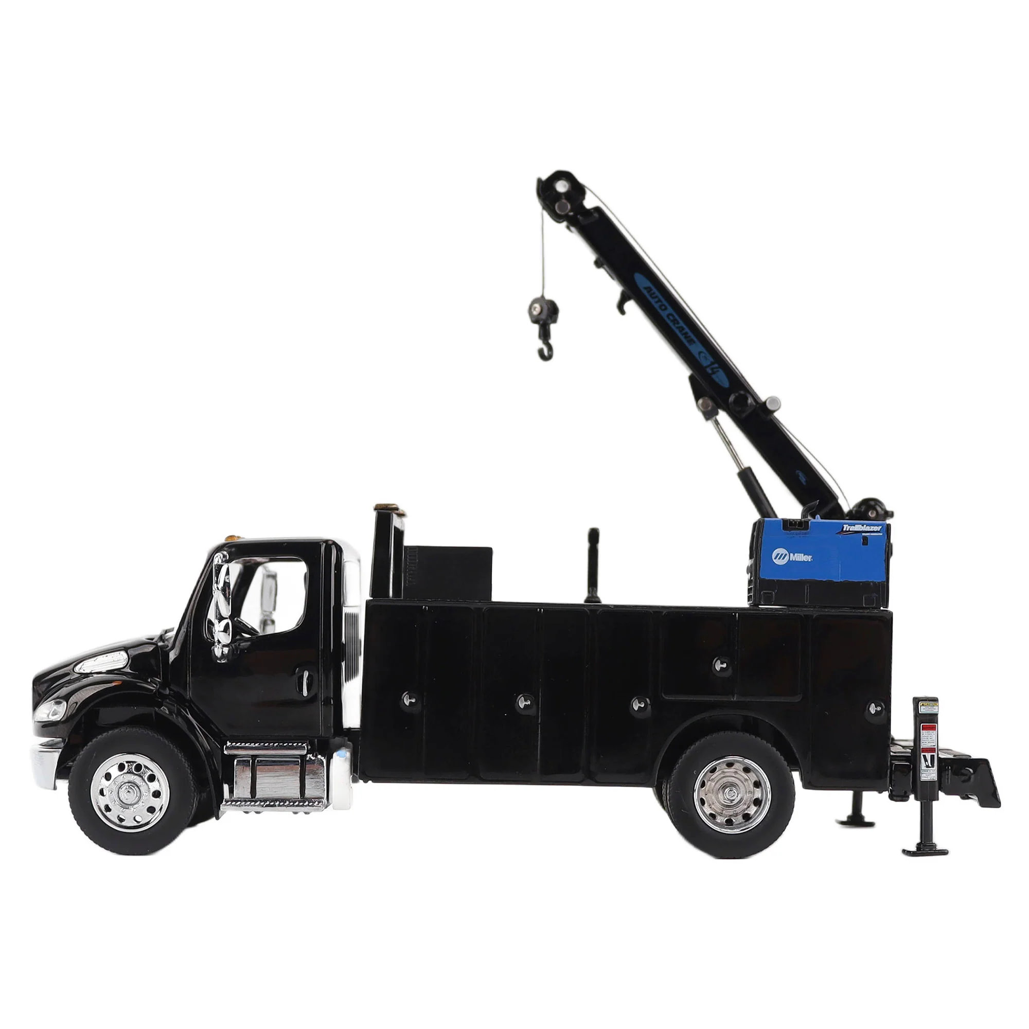 PRE-ORDER Freightliner M2-106 Auto-Crane Titan85-Body HC14-Crane Work Truck w/ AC40 Compressor and Miller Trailblazer Welder Black Diecast 1:50 Scale Model - Diecast Master 71215 - Image 3