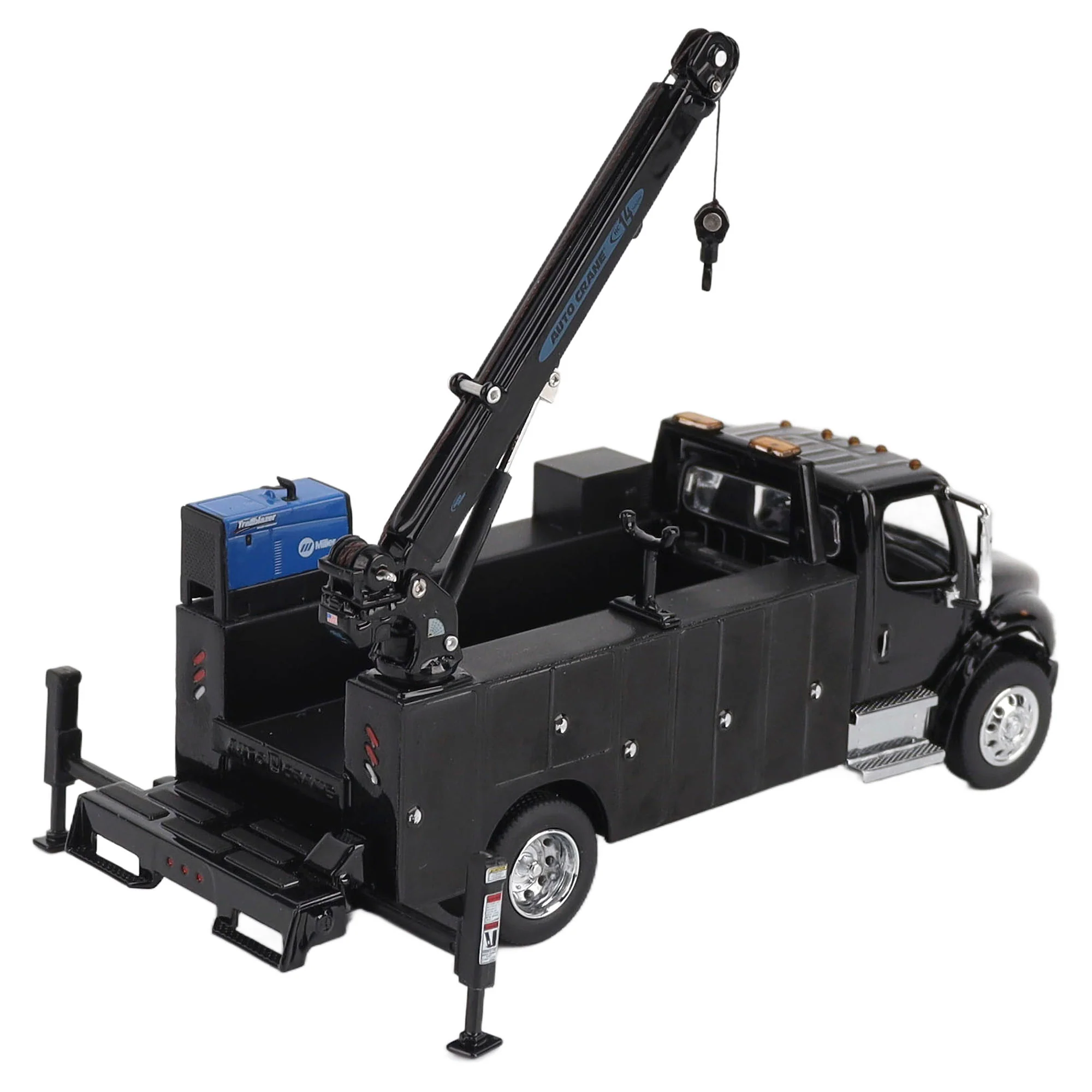 PRE-ORDER Freightliner M2-106 Auto-Crane Titan85-Body HC14-Crane Work Truck w/ AC40 Compressor and Miller Trailblazer Welder Black Diecast 1:50 Scale Model - Diecast Master 71215 - Image 4