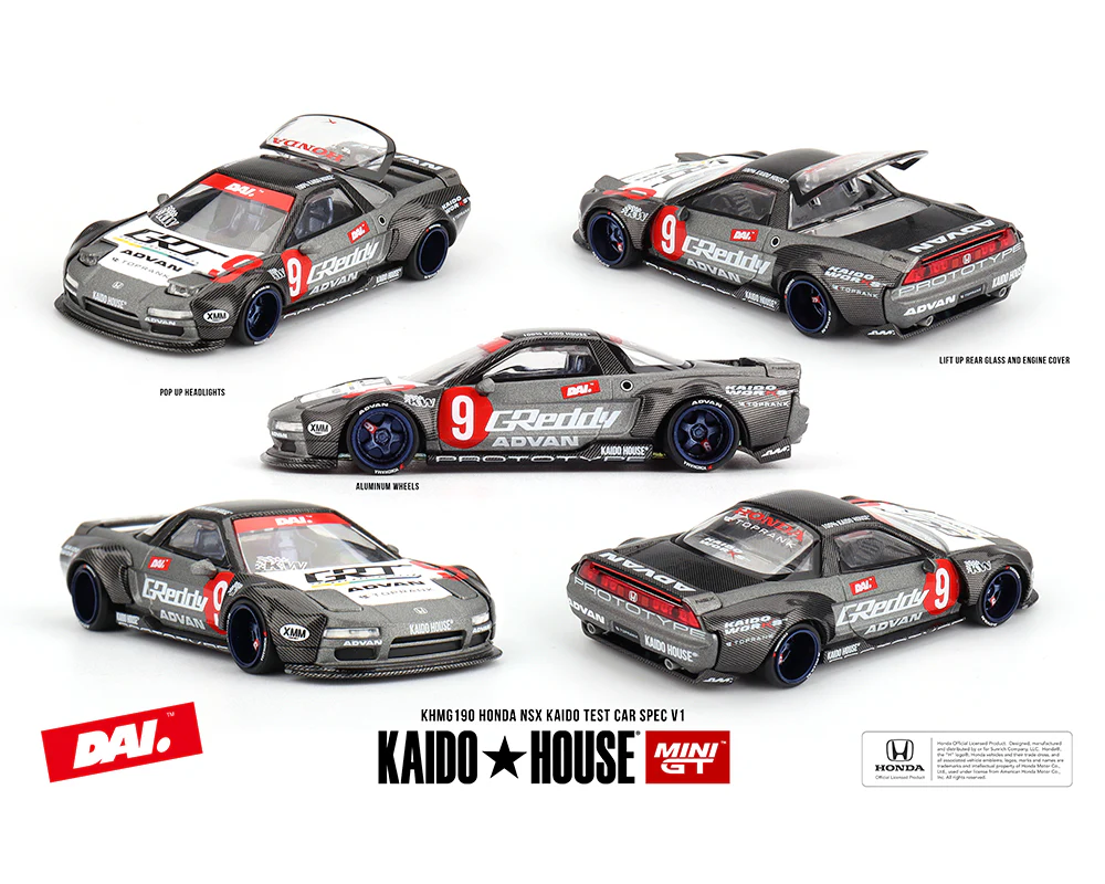 PRE-ORDER Honda NSX Kaido Test Car Spec V1 (Kaido House x Mini GT) Diecast 1:64 Scale Model - TSM KHMG190 - Image 2