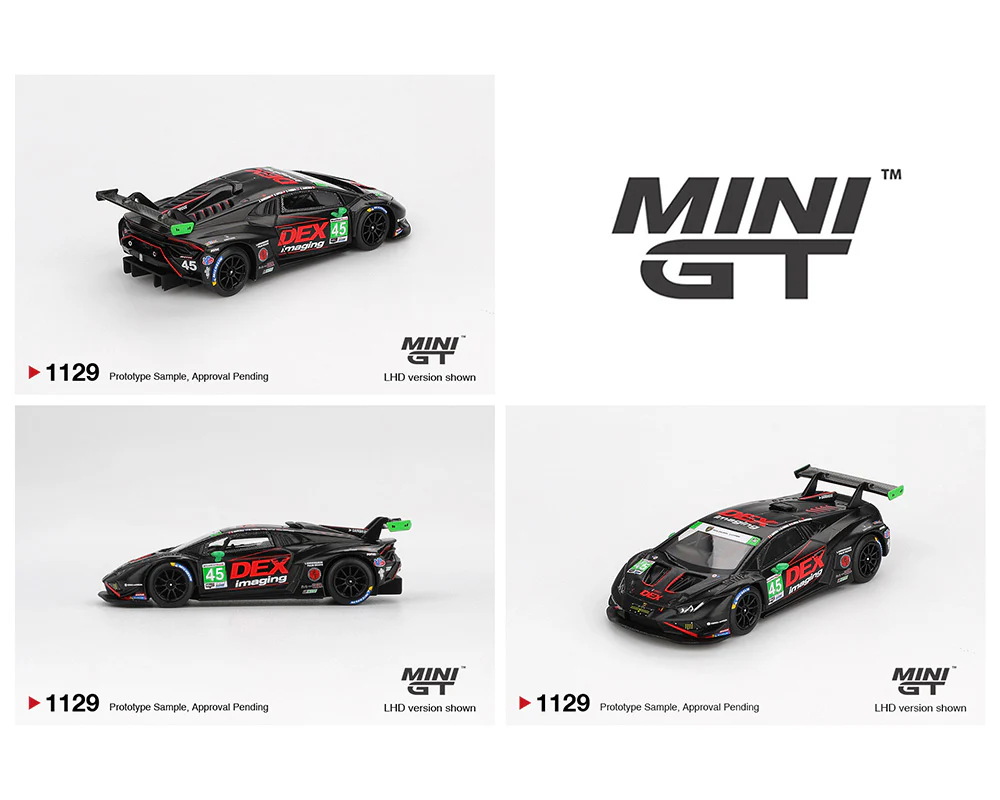 PRE-ORDER Lamborghini Huracán GT3 EVO2 #45 No.45 DEX Imaging 2024 IMSA Daytona 24 Hrs (Mini GT) Diecast 1:64 Scale Model - TSM MGT01129 - Image 2