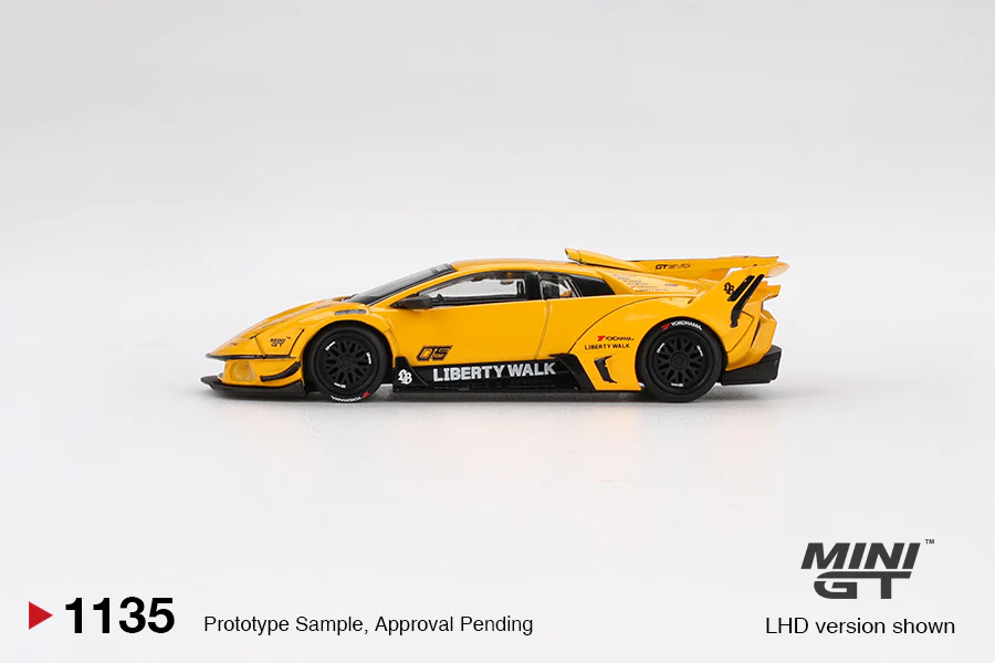 PRE-ORDER Lamborghini Murcielago GT Evo LB-Silhouette Works - Yellow (Mini GT) Diecast 1:64 Scale Model - TSM MGT01135 - Image 2
