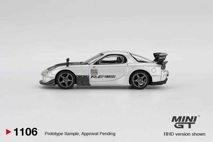 PRE-ORDER Mazda RX-7 RE-Amemiya – Silver Metallic (Mini GT) Diecast 1:64 Scale Model - TSM MGT01106 - Image 2