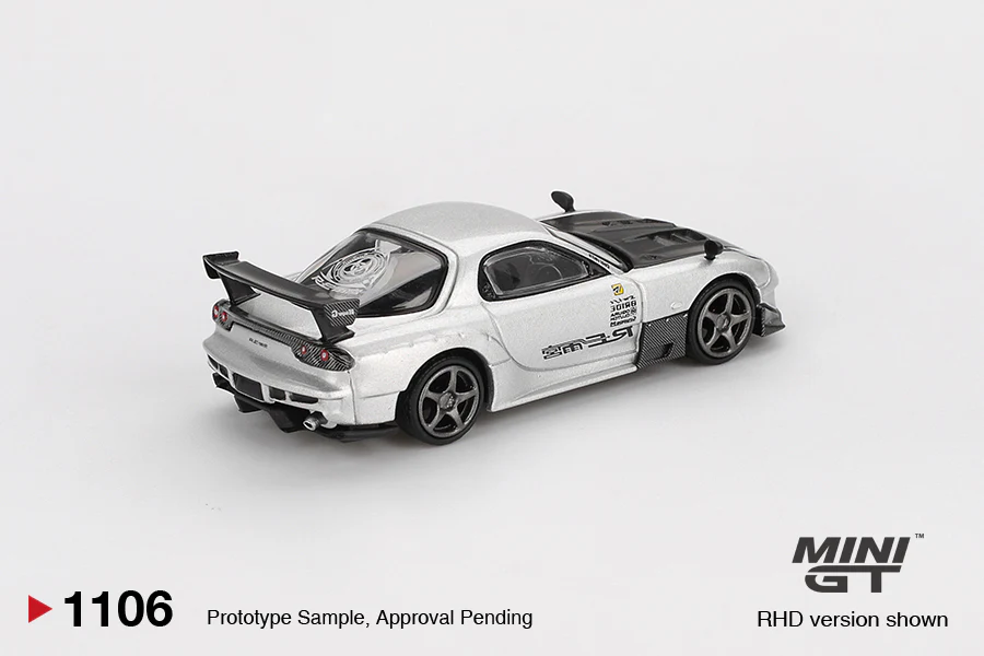 PRE-ORDER Mazda RX-7 RE-Amemiya – Silver Metallic (Mini GT) Diecast 1:64 Scale Model - TSM MGT01106 - Image 3