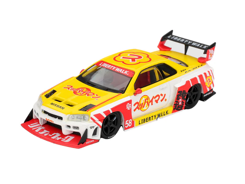 PRE-ORDER Nissan LB-ER34 Super Silhouette SKYLINE Suppaiman Okinawa (Mini GT) Diecast 1:64 Scale Model - TSM MGT01204