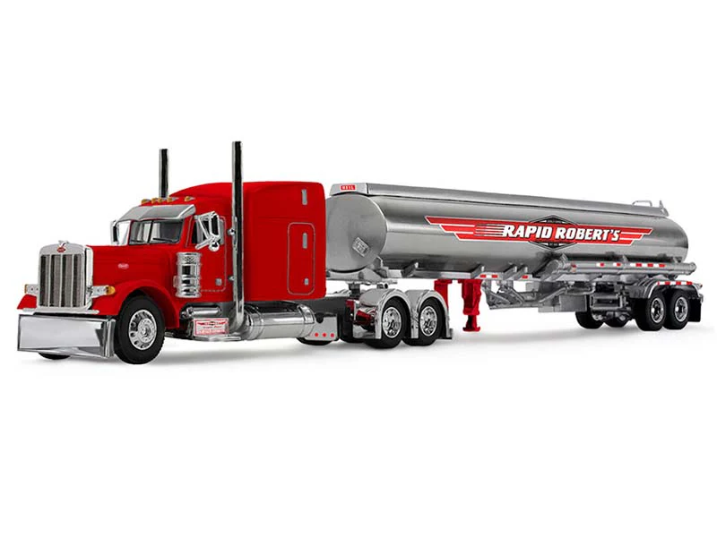 PRE-ORDER Peterbilt Model 379 w/ 63 Mid-Roof Sleeper and Heil Fuel Tanker Trailer (Rapid Roberts) Diecast 1:64 Scale Model - DCP 60-2251
