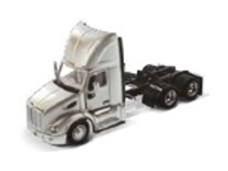 PRE-ORDER Peterbilt Model 579 Tandem Day Cab - Open Hood & PACCAR MX Engine Silver (Transport Series) Diecast 1:50 Scale Model - Diecast Masters 71142