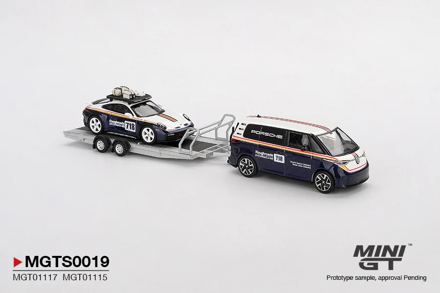 PRE-ORDER Porsche 911 Dakar #718 / Volkswagen ID. Buzz Porsche Centrum Gelderland Roughroads Set (Mini GT) Diecast 1:64 Scale Model - TSM MGTS0019 - Image 3