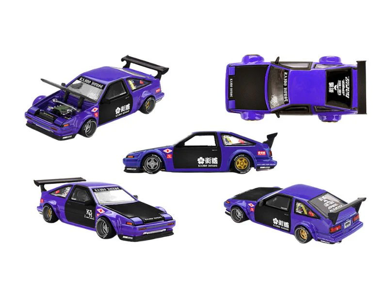 PRE-ORDER Toyota AE86 Sprinter Trueno TOUGE V1- Blue (Kaido House x Mini GT) Diecast 1:64 Scale Model - TSM KHMG254