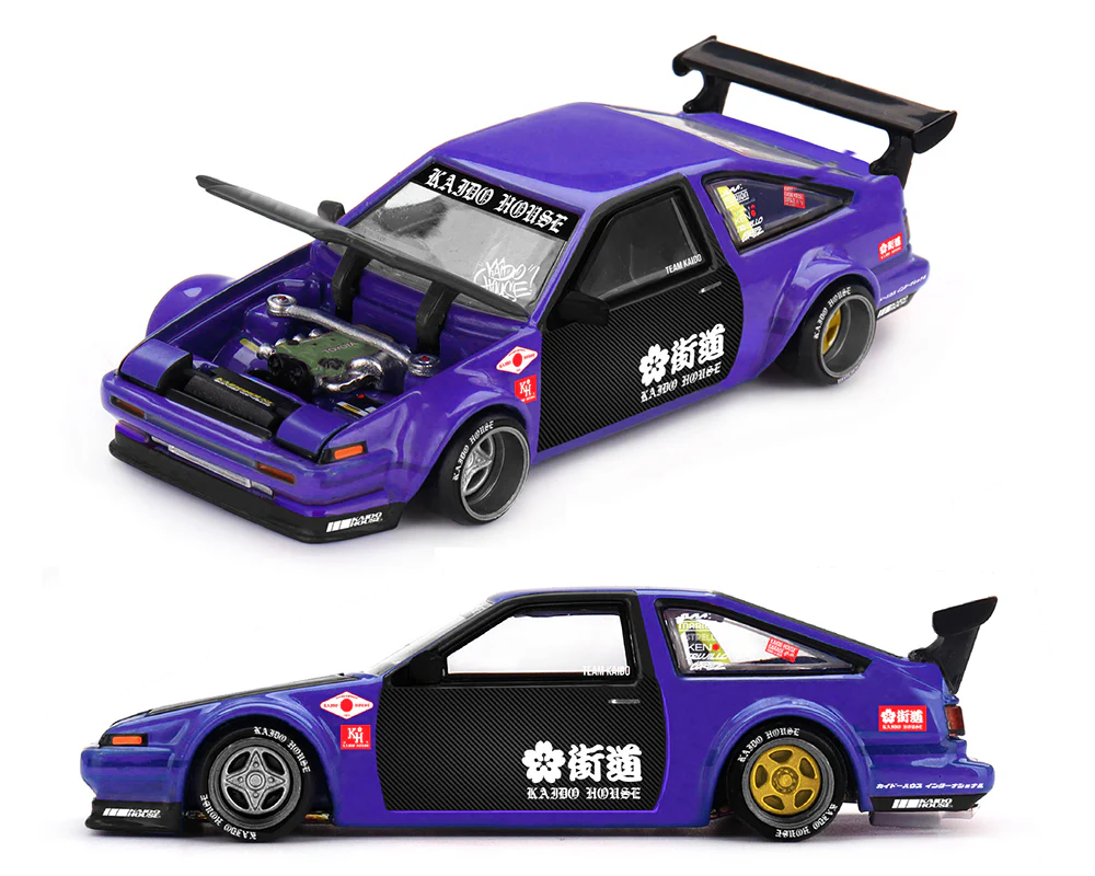 PRE-ORDER Toyota AE86 Sprinter Trueno TOUGE V1- Blue (Kaido House x Mini GT) Diecast 1:64 Scale Model - TSM KHMG254 - Image 2