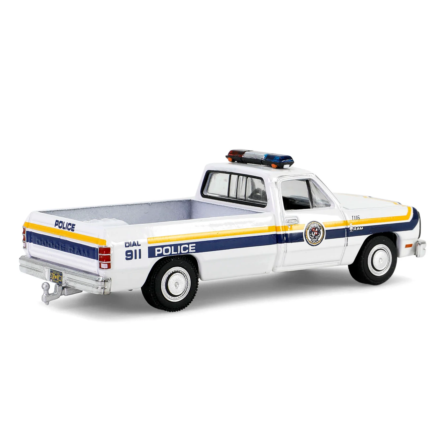 1990 Dodge Ram D-250 w/ Utility Trailer – PA Police (Hot Pursuit Hitch & Tow Series 1) Diecast 1:64 Scale Model - Greenlight 32315A - Image 2