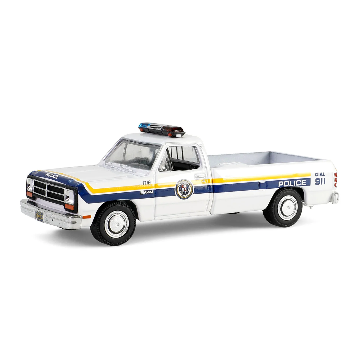 1990 Dodge Ram D-250 w/ Utility Trailer – PA Police (Hot Pursuit Hitch & Tow Series 1) Diecast 1:64 Scale Model - Greenlight 32315A - Image 3
