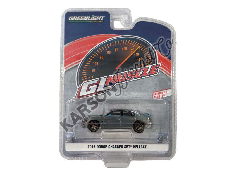 RAW CHASE 2016 Dodge Charger SRT Hellcat β B5 Blue (GreenLight Muscle Series 28) Diecast 1:64 Scale Model - Greenlight 13350D