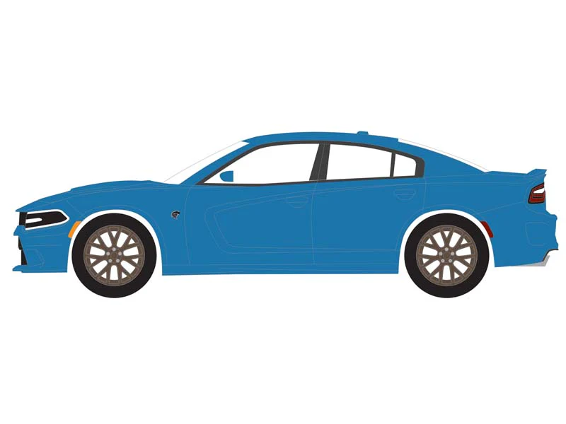 RAW CHASE 2016 Dodge Charger SRT Hellcat β B5 Blue (GreenLight Muscle Series 28) Diecast 1:64 Scale Model - Greenlight 13350D - Image 3