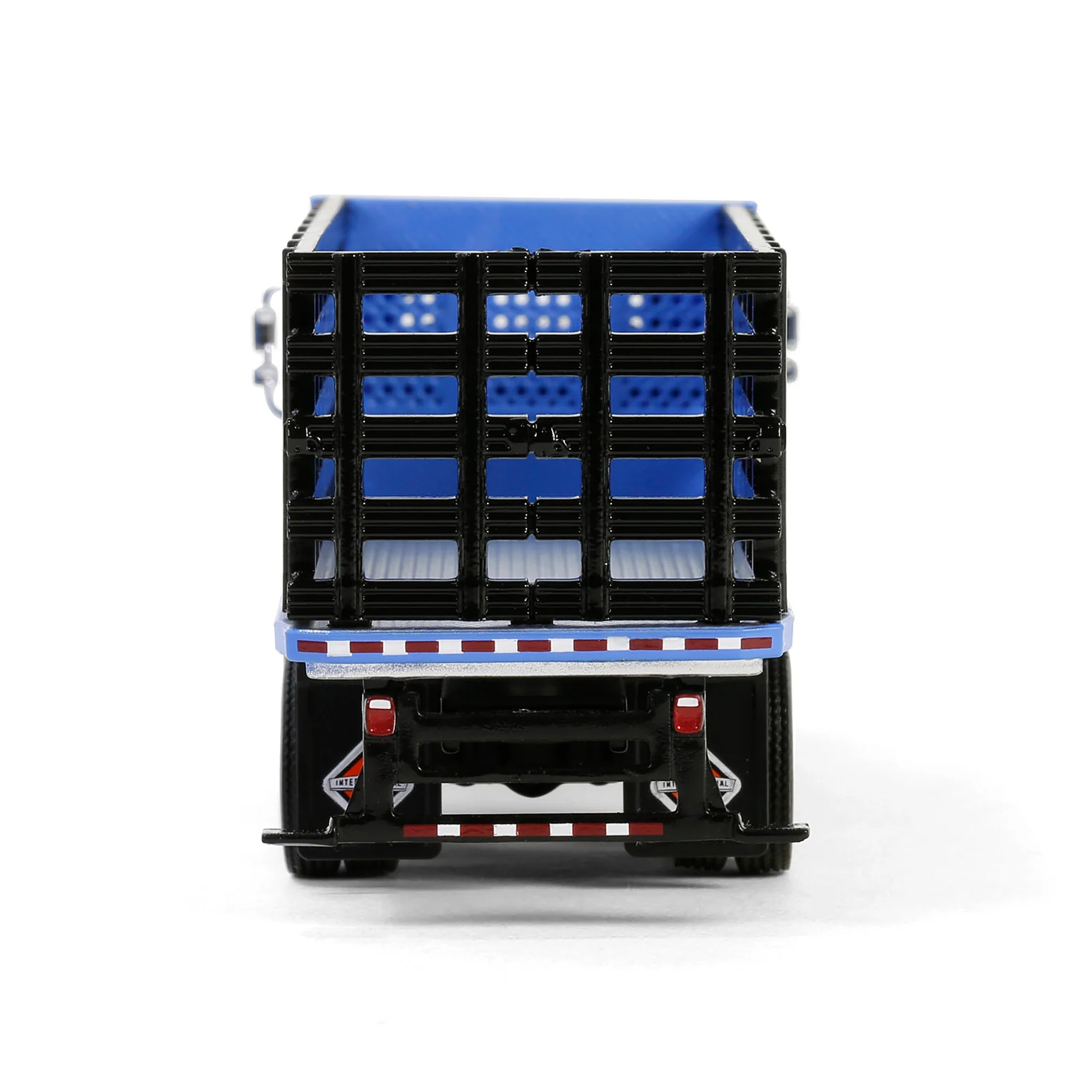 CHROME CHASE 2018 International WorkStar Platform Stake - Blue (S.D. Trucks Series 19) Diecast 1:64 Scale Model - Greenlight 45190B - Image 6