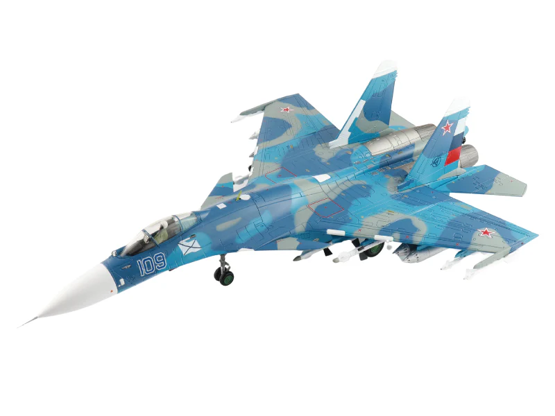 Sukhoi Su-27K Sea Flanker Bort 109 aircraft carrier (Admiral Kuznetsov) Mediterranean Sea 1996 (with KH-41 Moskit missile) Diecast 1:72 Scale Model - Hobby Master HA6050