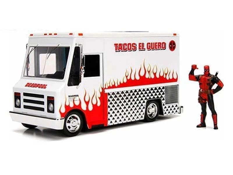 Taco Truck w/ Deadpool Figure (Hollywood Rides) Diecast 1:24 Scale Model - Jada 99730 - Image 2