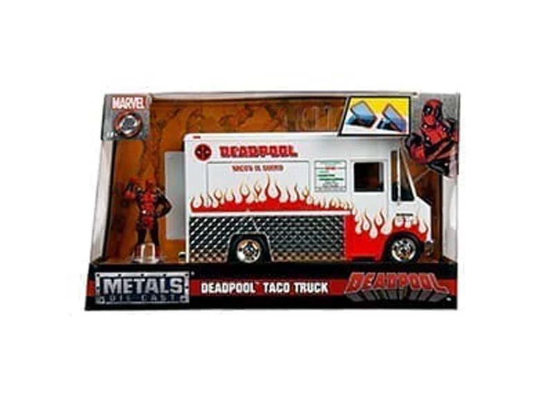 Taco Truck w/ Deadpool Figure (Hollywood Rides) Diecast 1:24 Scale Model - Jada 99730 - Image 3