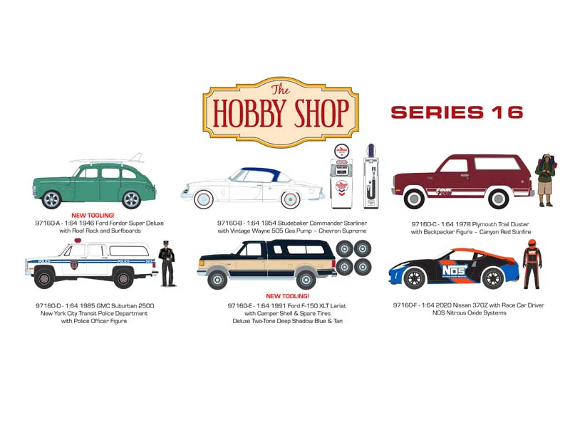 (The Hobby Shop Series 16) SET OF 6 Diecast 1:64 Scale Models - Greenlight 97160 - Image 2