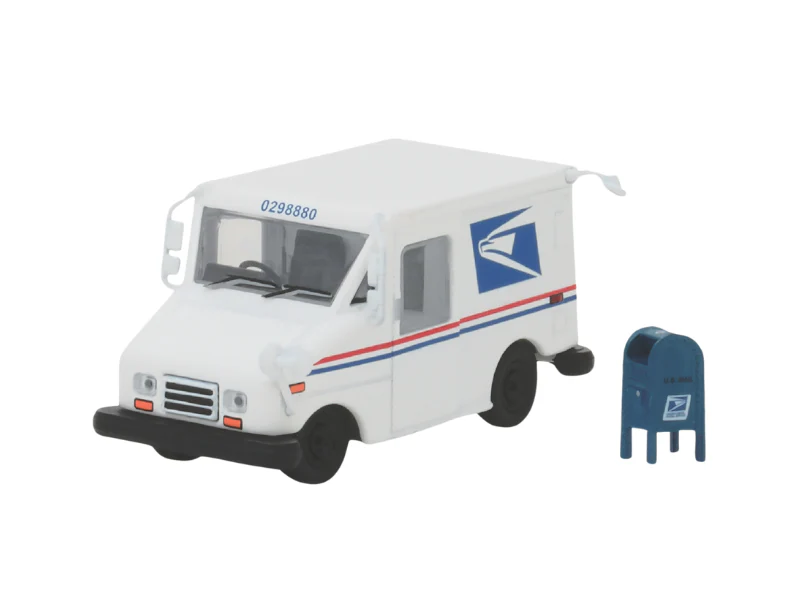 United States Postal Service - USPS Long Life Postal Mail Delivery Vehicle w/ Mailbox Diecast 1:64 Scale Model - Greenlight 29888