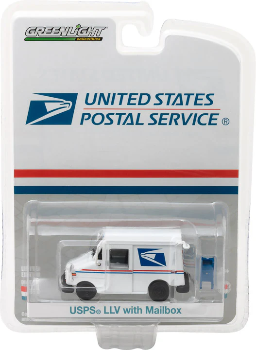 United States Postal Service - USPS Long Life Postal Mail Delivery Vehicle w/ Mailbox Diecast 1:64 Scale Model - Greenlight 29888 - Image 2