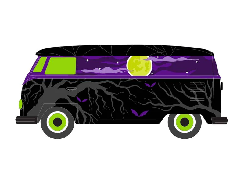 Volkswagen Type 2 Panel Van – Halloween 2025 w/ GLOW IN THE DARK PAINT Diecast 1:64 Scale Model - Greenlight 30556 - Image 7