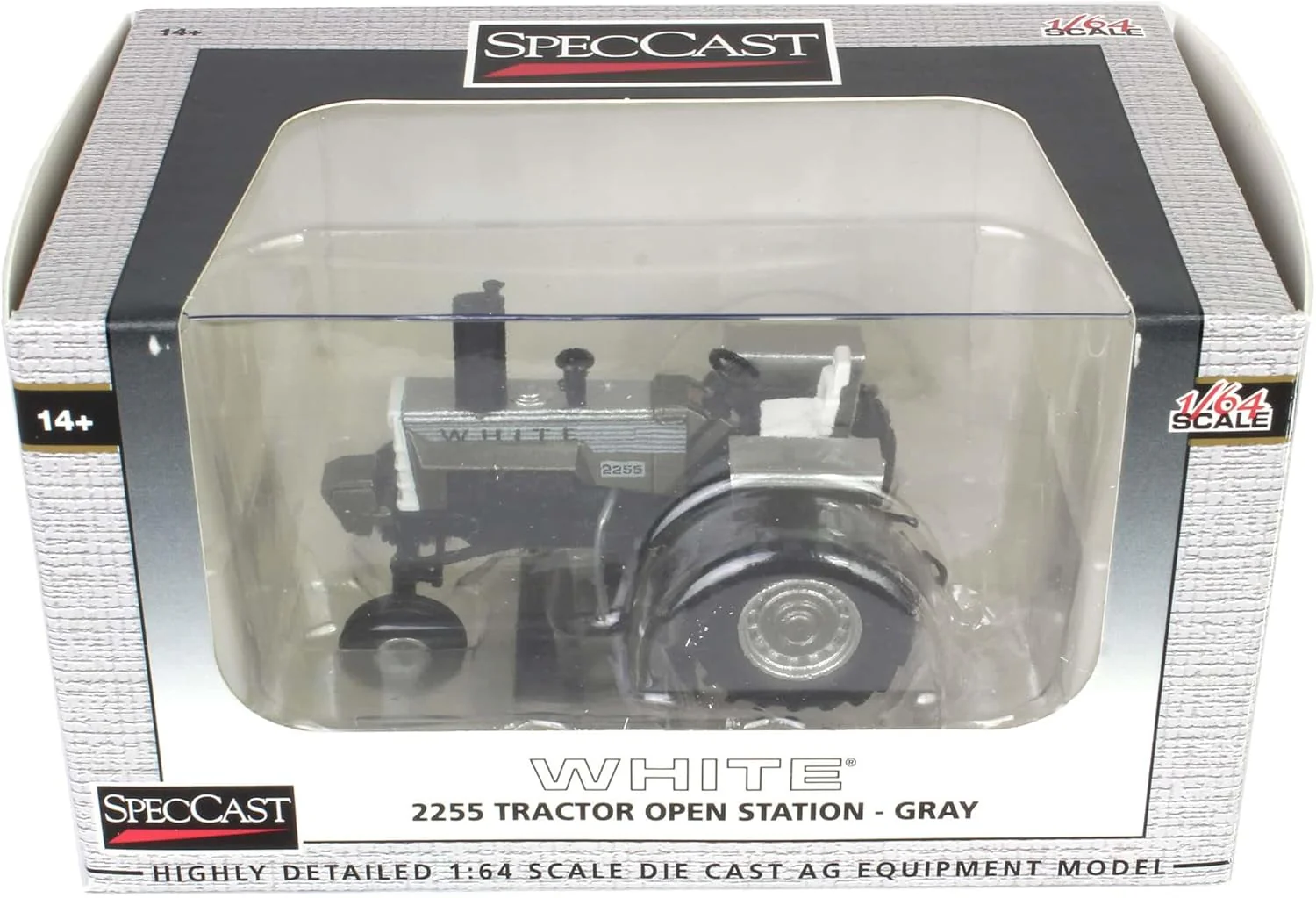 White 2255 Open Station Single Rear Tractor - Gray Diecast 1:64 Scale Model - SpecCast SCT974 - Image 5